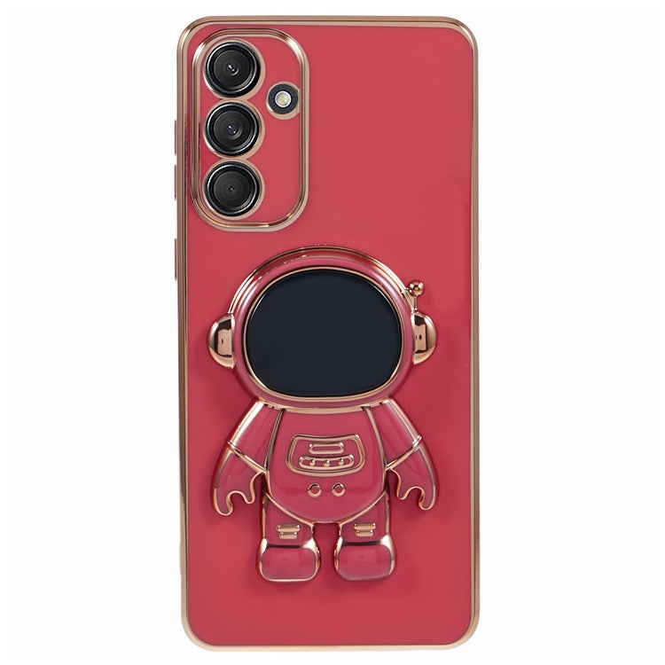 For Samsung Galaxy M55 5G / C55 5G / F55 5G Case with Astronaut Kicstand Electroplating TPU Phone Cover - Red