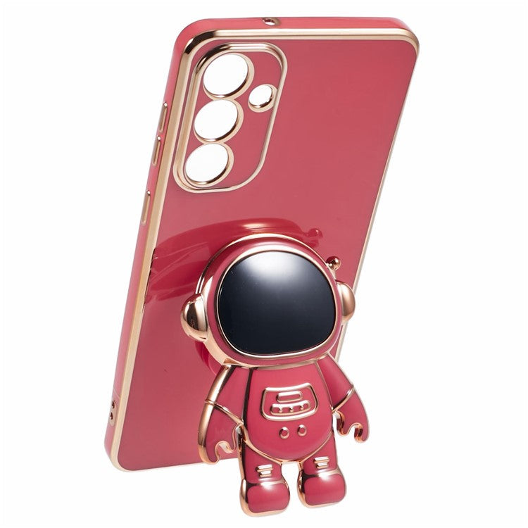For Samsung Galaxy M55 5G / C55 5G / F55 5G Case with Astronaut Kicstand Electroplating TPU Phone Cover - Red