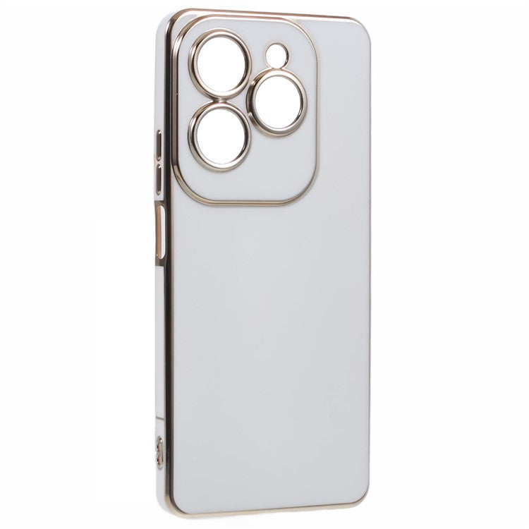 For Infinix Hot 40 / Hot 40 Pro / TECNO Spark 20 Pro Case 6D Electroplating Protective TPU Phone Cover - White