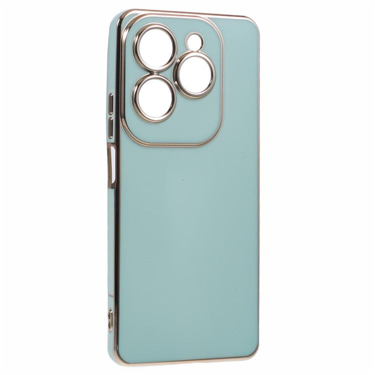 For Infinix Hot 40 / Hot 40 Pro / TECNO Spark 20 Pro Case 6D Electroplating Protective TPU Phone Cover - Cyan