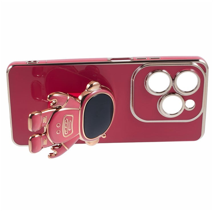 For Infinix Hot 40  /  Hot 40 Pro  /  TECNO Spark 20 Pro Case Soft TPU Phone Cover Astronaut Kickstand Holder - Red