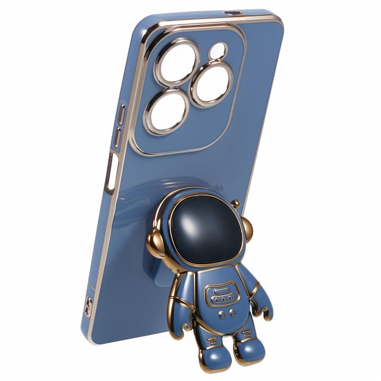 For Infinix Hot 40  /  Hot 40 Pro  /  TECNO Spark 20 Pro Case Soft TPU Phone Cover Astronaut Kickstand Holder - Blue