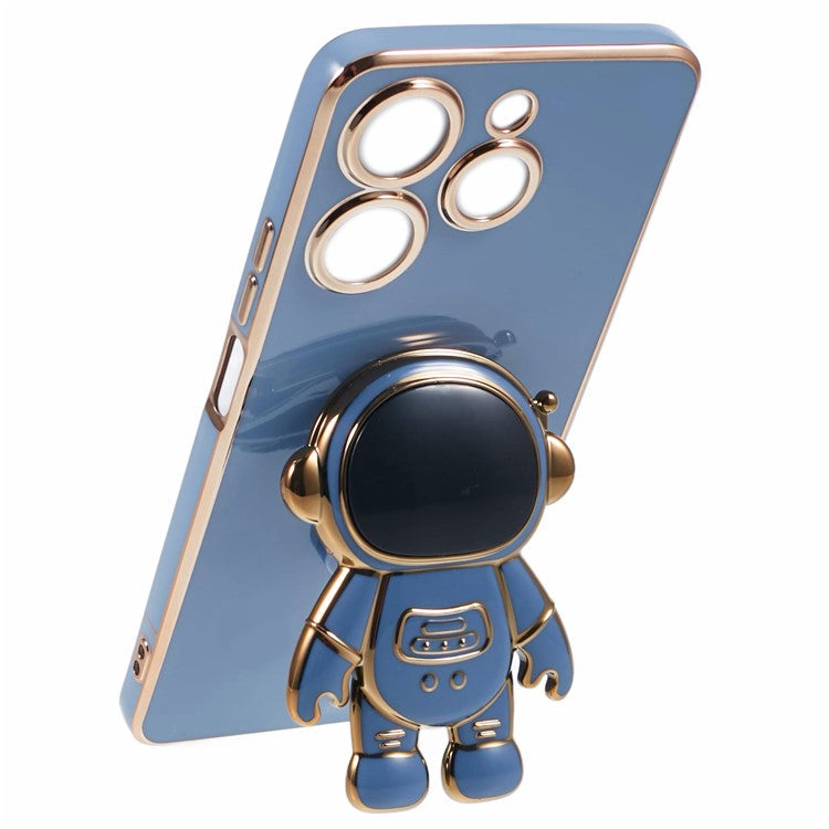 For TECNO Spark 10 Pro Case Astronaut Kickstand TPU Phone Cover Camera Protection - Grey