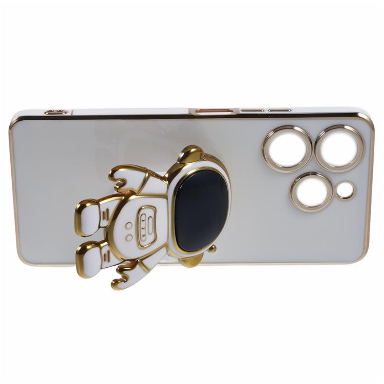 For TECNO Spark 10 Pro Case Astronaut Kickstand TPU Phone Cover Camera Protection - White