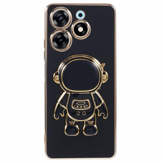 For TECNO Spark 10 Pro Case Astronaut Kickstand TPU Phone Cover Camera Protection - Black