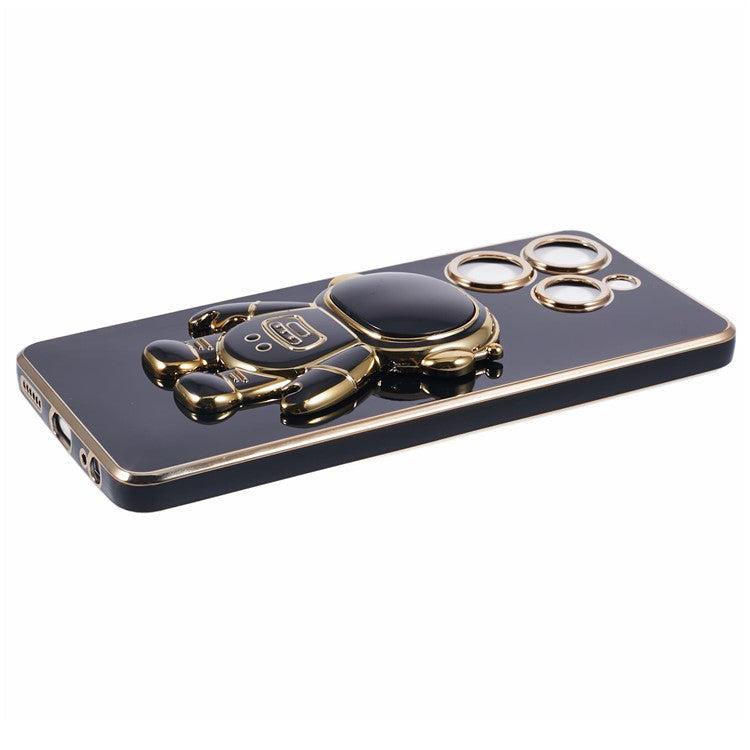 For TECNO Spark 10 Pro Case Astronaut Kickstand TPU Phone Cover Camera Protection - Black