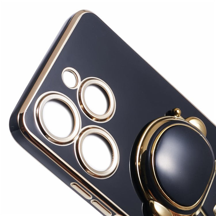 For TECNO Spark 10 Pro Case Astronaut Kickstand TPU Phone Cover Camera Protection - Black