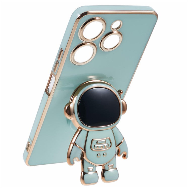 For TECNO Spark 10 Pro Case Astronaut Kickstand TPU Phone Cover Camera Protection - Green