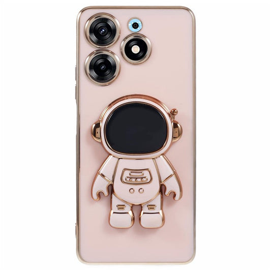 For TECNO Spark 10 Pro Case Astronaut Kickstand TPU Phone Cover Camera Protection - Pink