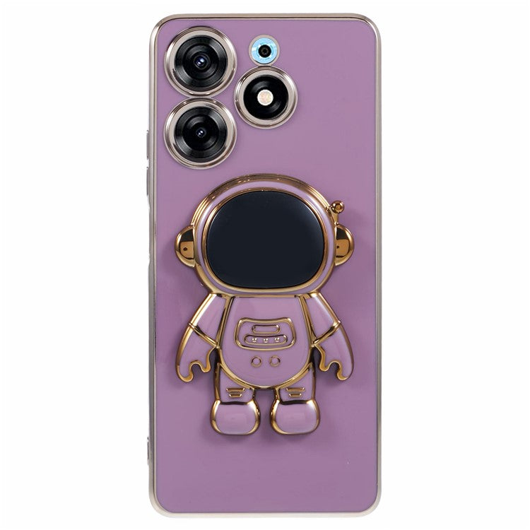 For TECNO Spark 10 Pro Case Astronaut Kickstand TPU Phone Cover Camera Protection - Purple