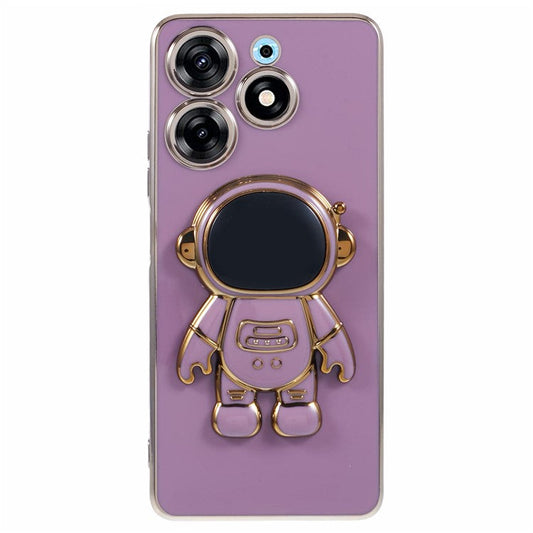 For TECNO Spark 10 Pro Case Astronaut Kickstand TPU Phone Cover Camera Protection - Purple