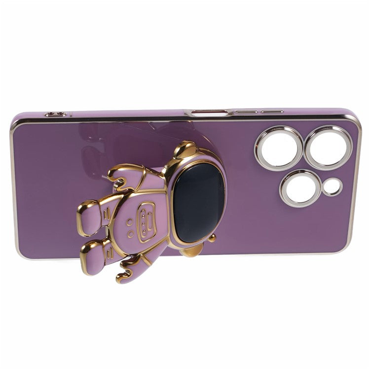 For TECNO Spark 10 Pro Case Astronaut Kickstand TPU Phone Cover Camera Protection - Purple