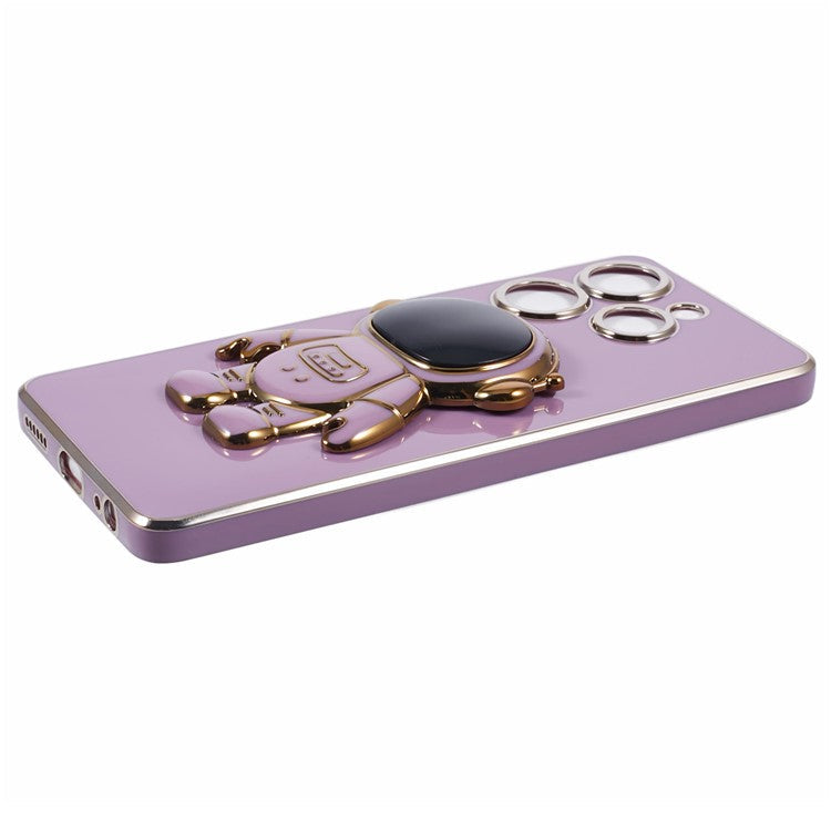 For TECNO Spark 10 Pro Case Astronaut Kickstand TPU Phone Cover Camera Protection - Purple