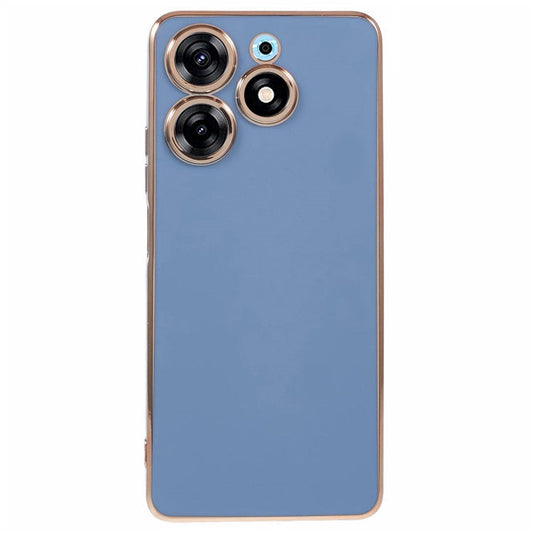 For TECNO Spark 10 Pro Case Electroplate Edge TPU Anti-Drop Phone Cover - Blue