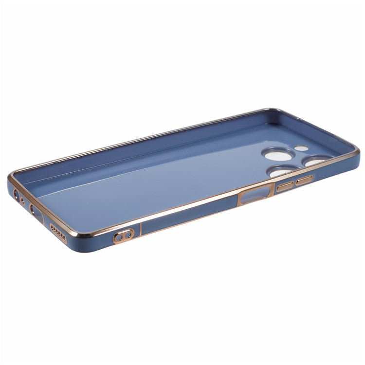 For TECNO Spark 10 Pro Case Electroplate Edge TPU Anti-Drop Phone Cover - Blue