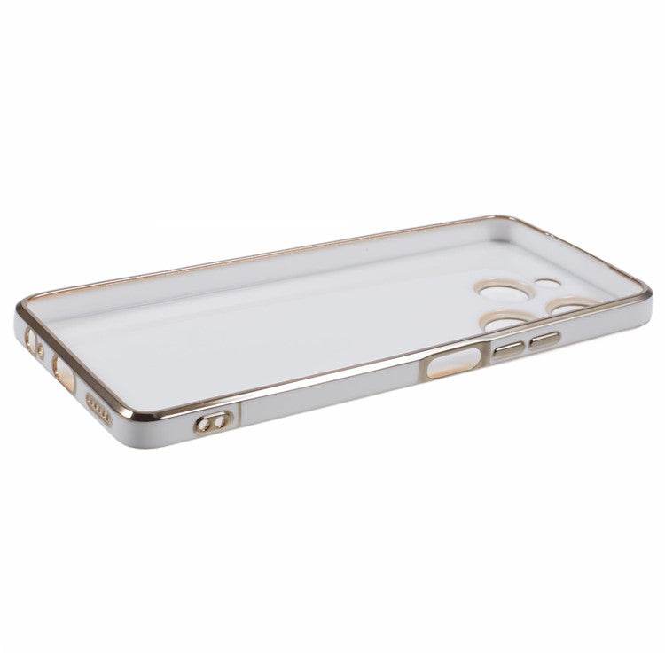 For TECNO Spark 10 Pro Case Electroplate Edge TPU Anti-Drop Phone Cover - White