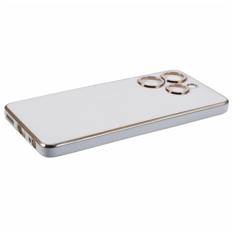 For TECNO Spark 10 Pro Case Electroplate Edge TPU Anti-Drop Phone Cover - White