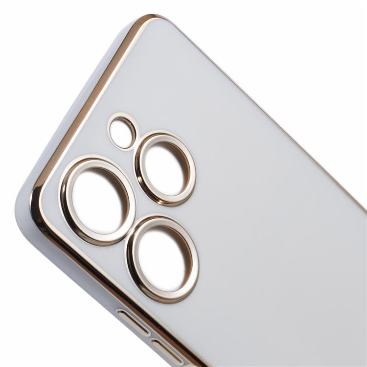 For TECNO Spark 10 Pro Case Electroplate Edge TPU Anti-Drop Phone Cover - White