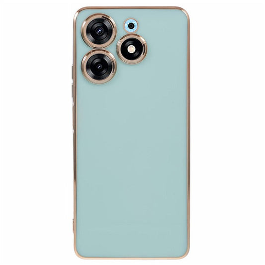 For TECNO Spark 10 Pro Case Electroplate Edge TPU Anti-Drop Phone Cover - Cyan
