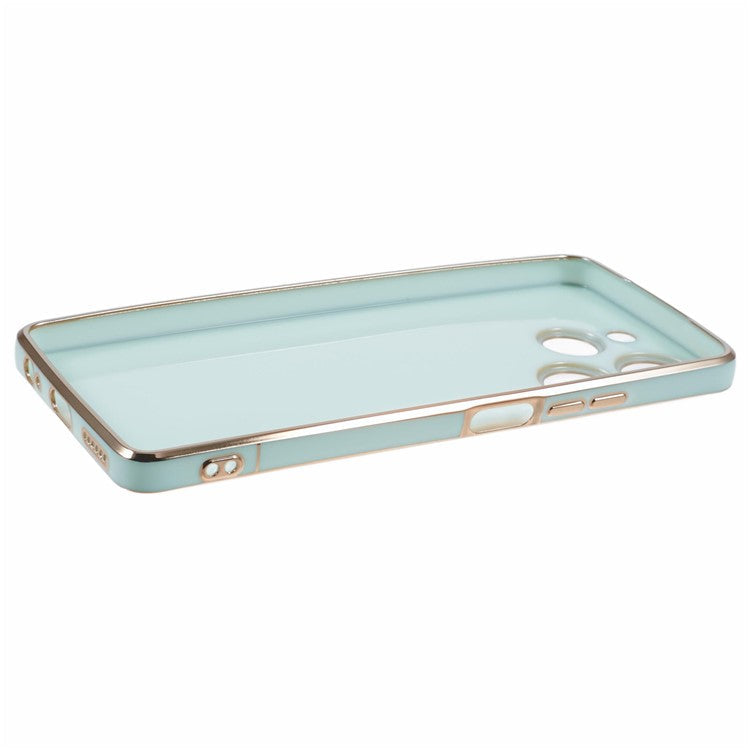 For TECNO Spark 10 Pro Case Electroplate Edge TPU Anti-Drop Phone Cover - Cyan