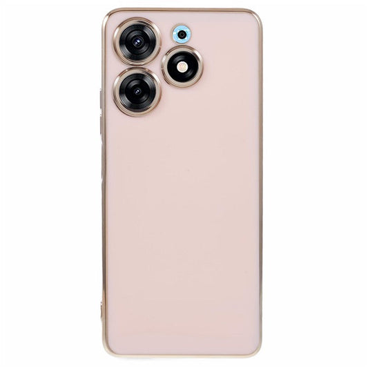 For TECNO Spark 10 Pro Case Electroplate Edge TPU Anti-Drop Phone Cover - Pink