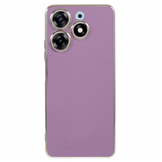 For TECNO Spark 10 Pro Case Electroplate Edge TPU Anti-Drop Phone Cover - Purple