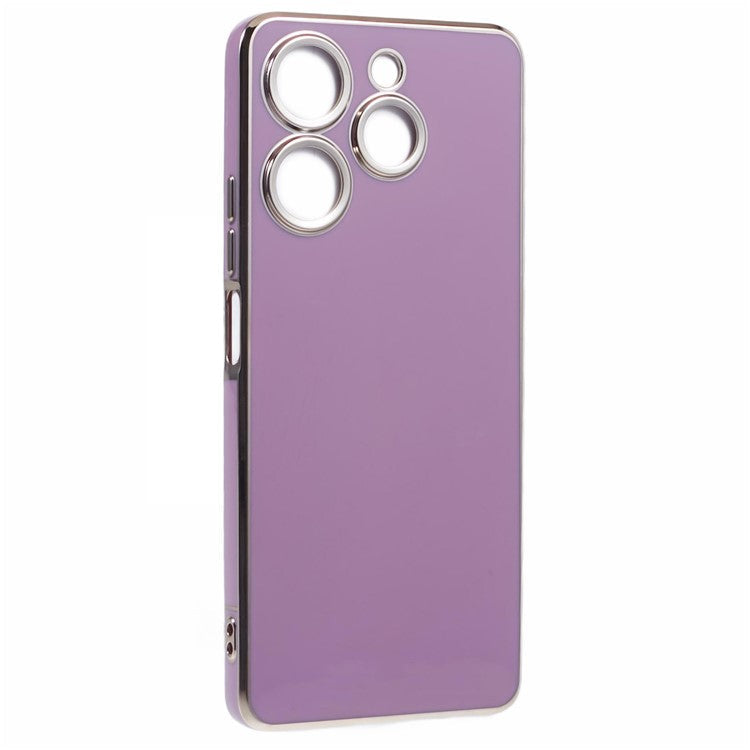 For TECNO Spark 10 Pro Case Electroplate Edge TPU Anti-Drop Phone Cover - Purple