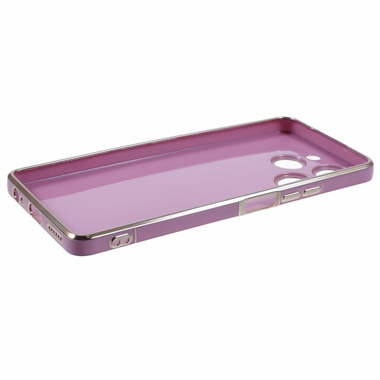 For TECNO Spark 10 Pro Case Electroplate Edge TPU Anti-Drop Phone Cover - Purple