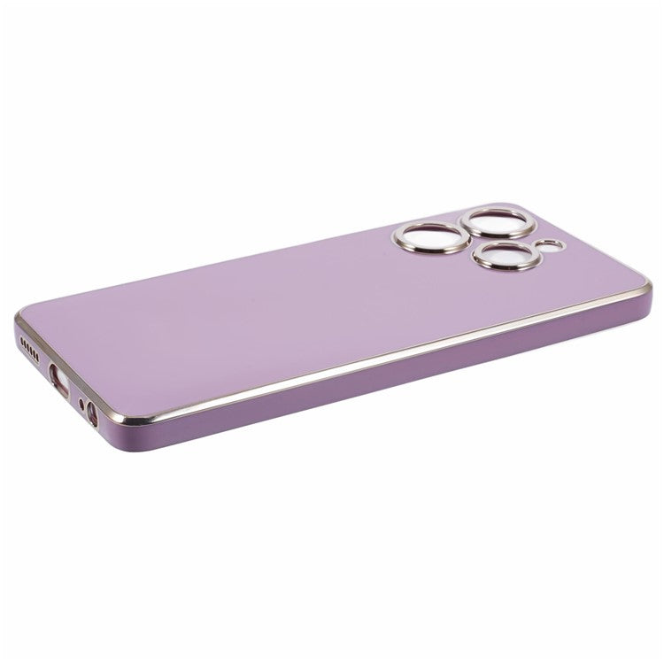 For TECNO Spark 10 Pro Case Electroplate Edge TPU Anti-Drop Phone Cover - Purple