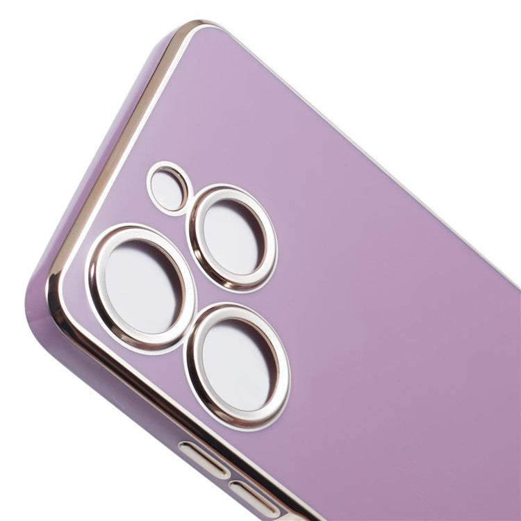 For TECNO Spark 10 Pro Case Electroplate Edge TPU Anti-Drop Phone Cover - Purple