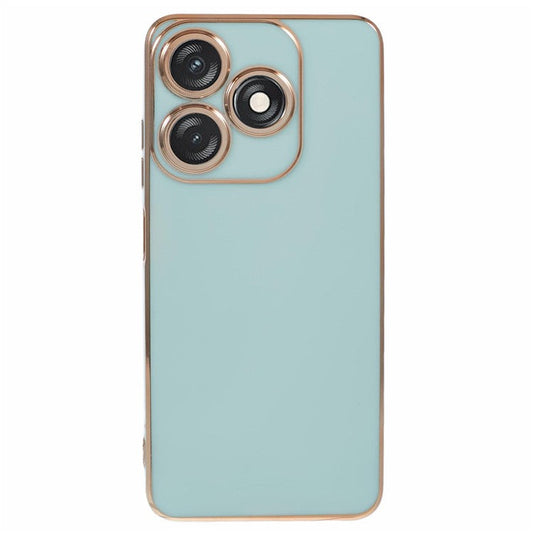 For TECNO Spark 10C 4G / Spark 10 4G Case 6D Electroplating TPU Phone Cover Fine Hole Protection - Cyan