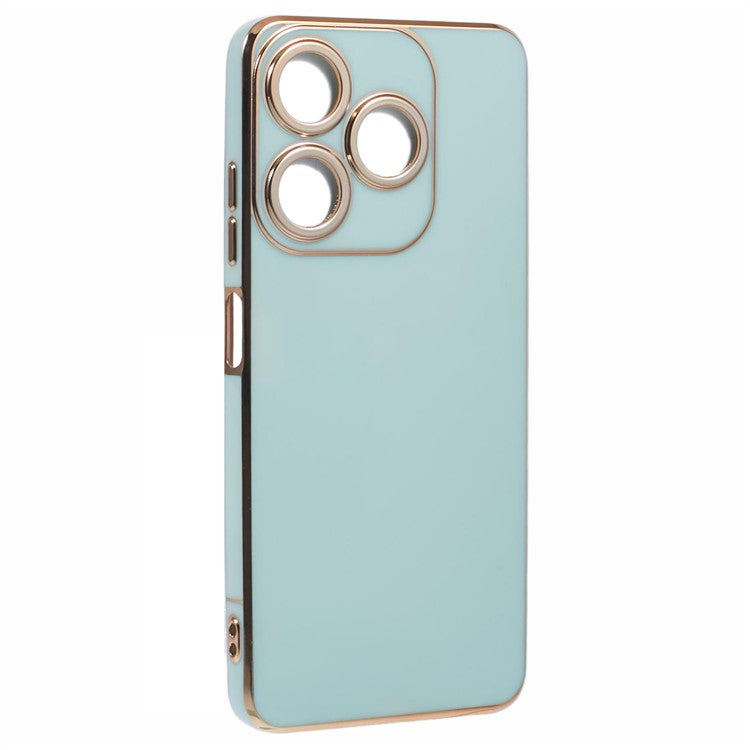 For TECNO Spark 10C 4G / Spark 10 4G Case 6D Electroplating TPU Phone Cover Fine Hole Protection - Cyan