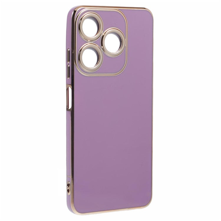 For TECNO Spark 10C 4G / Spark 10 4G Case 6D Electroplating TPU Phone Cover Fine Hole Protection - Purple