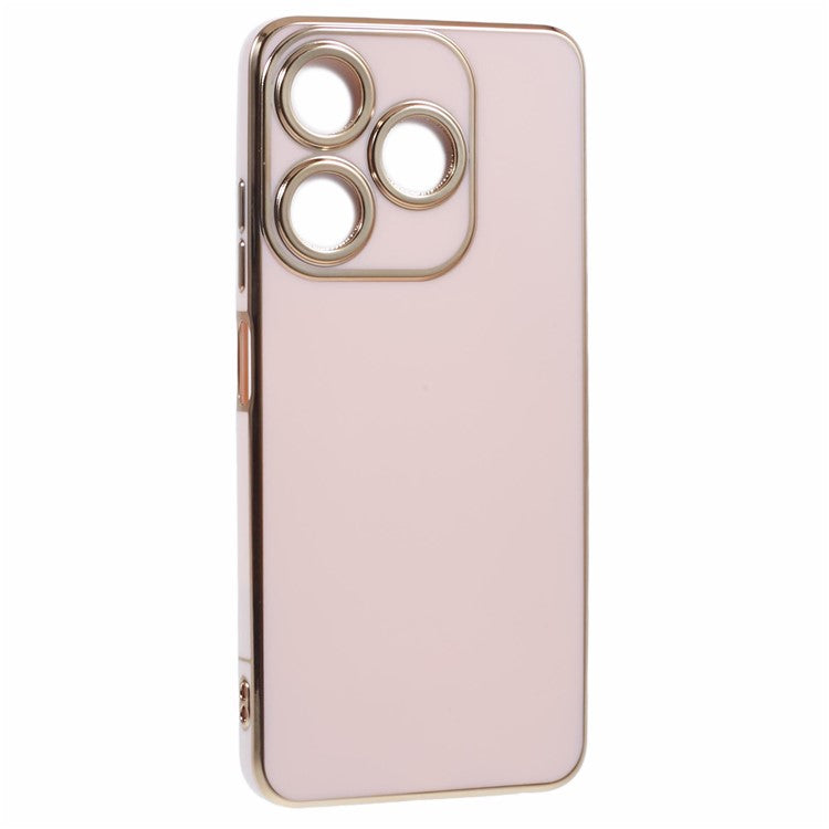 For TECNO Spark 10C 4G / Spark 10 4G Case 6D Electroplating TPU Phone Cover Fine Hole Protection - Pink