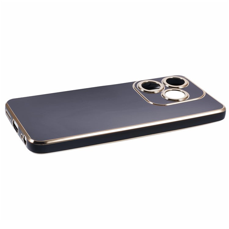 For TECNO Spark 10C 4G / Spark 10 4G Case 6D Electroplating TPU Phone Cover Fine Hole Protection - Black