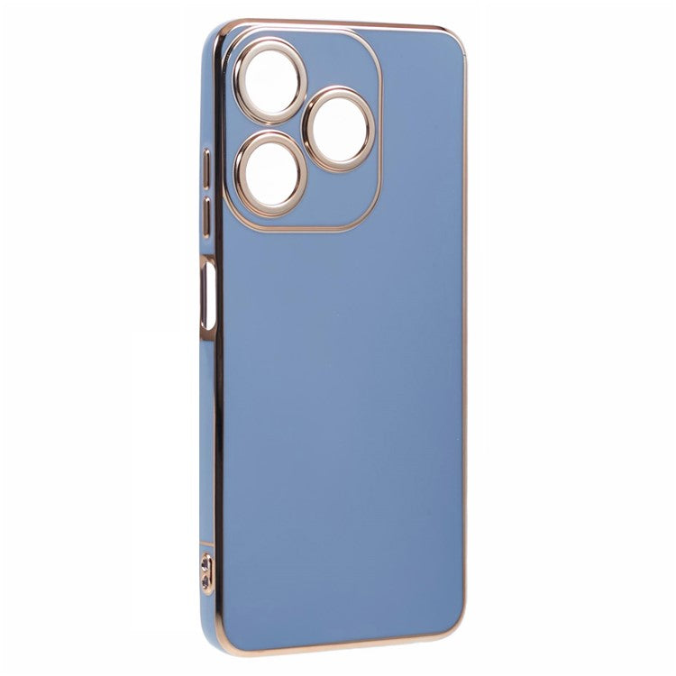 For TECNO Spark 10C 4G / Spark 10 4G Case 6D Electroplating TPU Phone Cover Fine Hole Protection - Blue