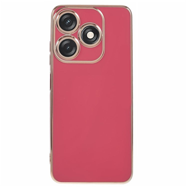 For TECNO Spark 10C 4G / Spark 10 4G Case 6D Electroplating TPU Phone Cover Fine Hole Protection - Red