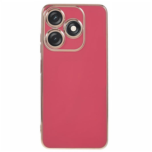 For TECNO Spark 10C 4G / Spark 10 4G Case 6D Electroplating TPU Phone Cover Fine Hole Protection - Red