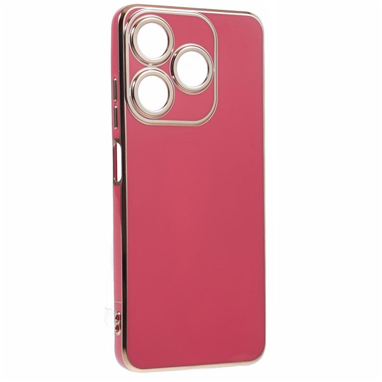 For TECNO Spark 10C 4G / Spark 10 4G Case 6D Electroplating TPU Phone Cover Fine Hole Protection - Red