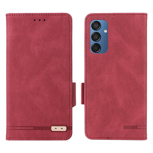 For Samsung Galaxy F15 5G / M15 5G Case Leather Wallet Phone Cover Hardware Decor - Rose