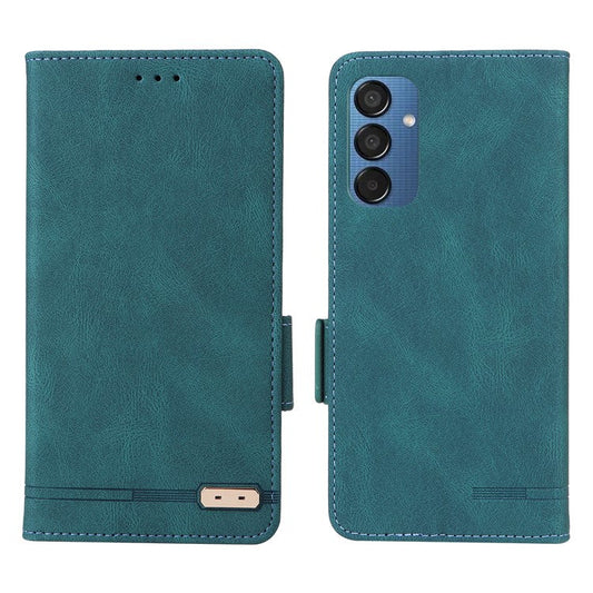 For Samsung Galaxy F15 5G / M15 5G Case Leather Wallet Phone Cover Hardware Decor - Blue