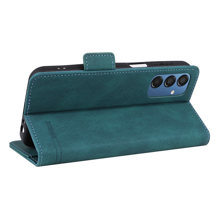 For Samsung Galaxy F15 5G / M15 5G Case Leather Wallet Phone Cover Hardware Decor - Blue