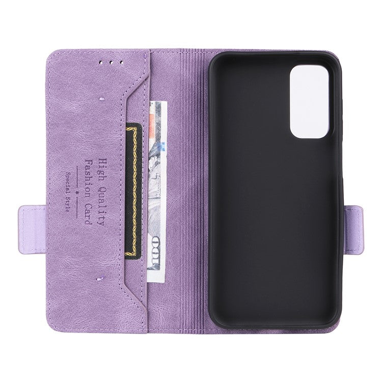 For Samsung Galaxy F15 5G / M15 5G Case Leather Wallet Phone Cover Hardware Decor - Purple