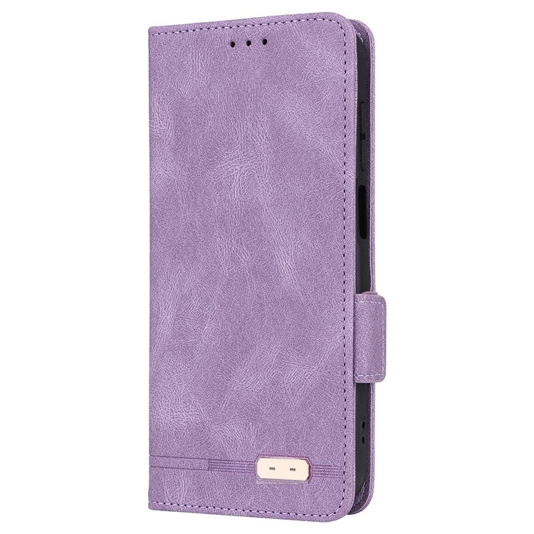 For Samsung Galaxy F15 5G / M15 5G Case Leather Wallet Phone Cover Hardware Decor - Purple
