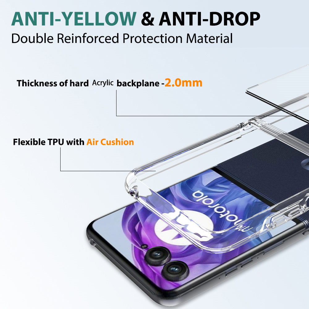 For Motorola Razr 50 Ultra 5G Case TPU+Acrylic Clear Phone Cover, Integrated Design