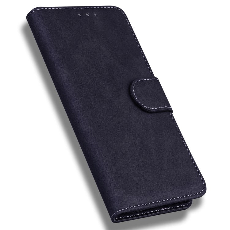 For iPhone 16 Plus Case Solid Color PU Leather Stand Phone Cover - Black