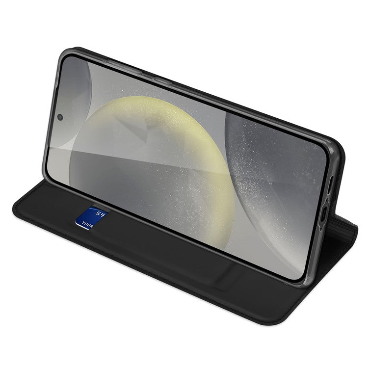 DUX DUCIS Skin Pro Series For Samsung Galaxy S24 FE Leather Case Card Holder Phone Cover - Black