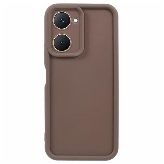 For vivo Y03 Case Thickened TPU Soft Back Protective Cover - Brown