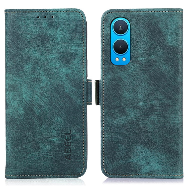 ABEEL For OnePlus Nord CE4 Lite 5G / Oppo K12x 5G (China) Case Magnetic Clasp Leather Phone Cover - Green
