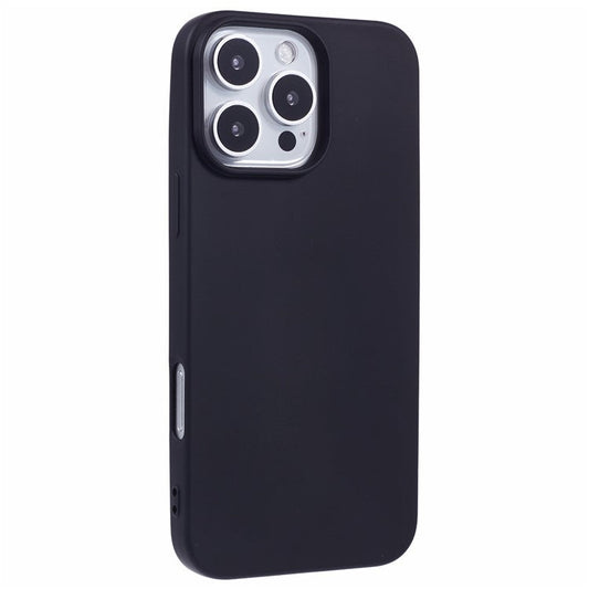 For iPhone 16 Pro Case Soft TPU Fiber Lining Protective Phone Cover - Black